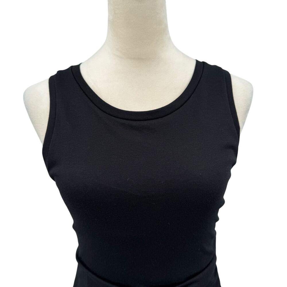 Leith Solid Black Knit Ruched Cinch Side Sleevele… - image 7